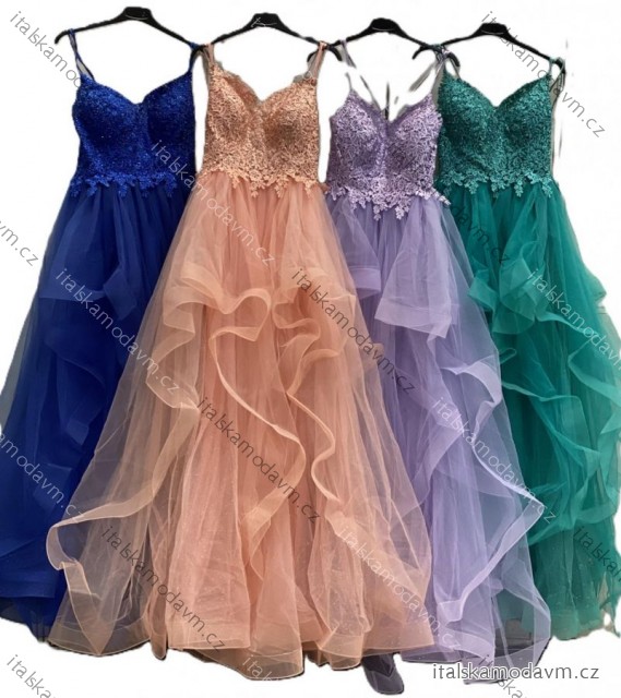 Šaty maturitné spoločenské na ramienka dámske (S/M/L ONE SIZE) TALIANSKA MÓDA IMC25517