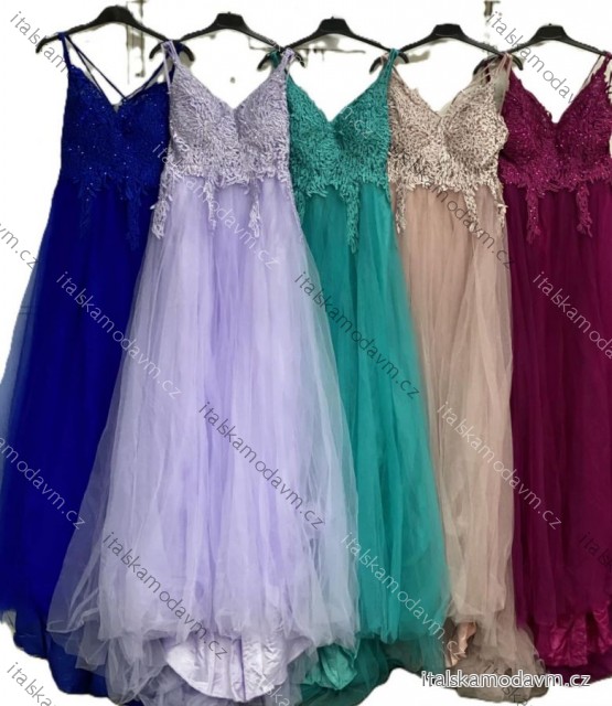 Šaty maturitné spoločenské na ramienka dámske (S/M/L ONE SIZE) TALIANSKA MÓDA IMC25520