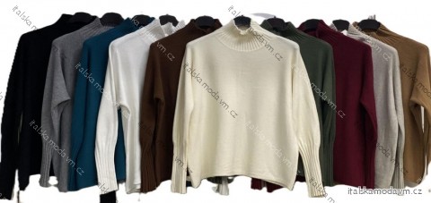 Svetr úpletový s rolákem dlouhý rukáv dámský nadrozměr (48/50/52 ONE SIZE) ITALSKÁ MÓDA IMC25523