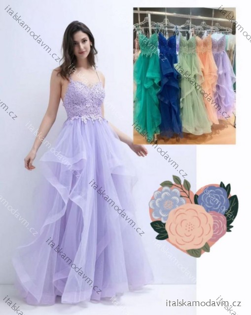 Šaty maturitní společenské na ramínka dámské (S/M/L ONE SIZE) ITALSKÁ MÓDA IMC250527