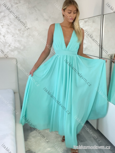 Šaty dlouhé společenské bez rukávu dámské DIONE  (S/M ONE SIZE) ITALSKÁ MÓDA IMPBB22 IMPBB225009kt/DRU S/M mintova
