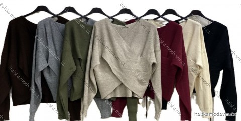 Svetr tenký dlouhý rukáv dámský nadrozměr (46/48/50 ONE SIZE) ITALSKÁ MÓDA IMC25535