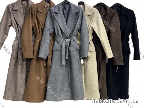 Kabát teplý s opaskom dlhý rukáv dámsky nadrozmer (44/46/48 ONE SIZE) TALIANSKA MÓDA IMC25536