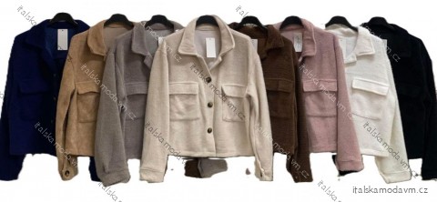 Kabátik teplý s vreckami dlhý rukáv dámsky nadrozmer (44/46/48 ONE SIZE) TALIANSKA MÓDA IMC25543