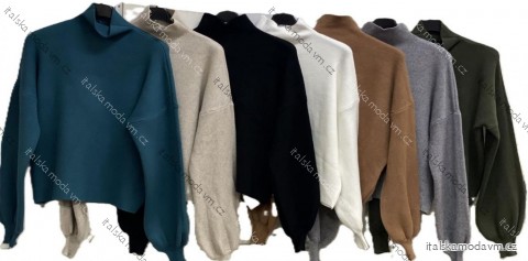 Svetr úpletový s rolákem dlouhý rukáv dámský nadrozměr (48/50/52 ONE SIZE) ITALSKÁ MÓDA IMC25560