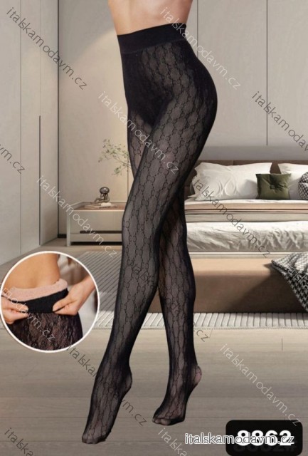 Kalhoty punčochové zateplené dámské (S/M ONE SIZE) ITALSKÁ MÓDA IMM24M8862