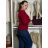 Sveter úpletový dlhý rukáv dámsky nadrozmer (40/42/44)  ONE SIZE) TALIANSKA MÓDA IMM23M5817/DR 40/42 vínová