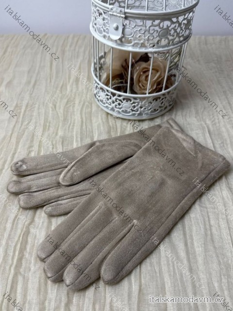 Rukavice zimní s kožíškem  dámské (ONE SIZE) QGJ TREND LIS25001/DUR ONE SIZE béžová