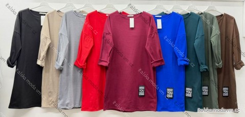 Šaty teplé dlhý rukáv dámske nadrozmer (46/48/50 ONE SIZE) TALIANSKA MÓDA IM425805