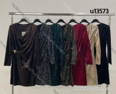 Šaty spoločenské elegantné trblietavé dlhý rukáv dámske (XS/S/M ONE SIZE) TALIANSKA MÓDA IMM25M13573