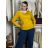 Svetr úpletový dlhý rukáv dámsky LUCY (S/M/L) TALIANSKA MODA MB21255817-18/DUR S/M/L žlutá hořčicová
