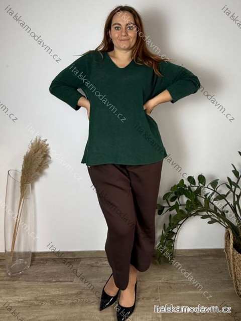 Sveter dlhý rukáv dámske nadrozmer (56/58 ONE SIZE) TALIANSKA MÓDA IM424552