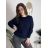 Svetr pletený dlouhý rukáv dámský nadrozměr KARA (42/4/46 ONE SIZE) TURECKÁ MÓDA TM9251111