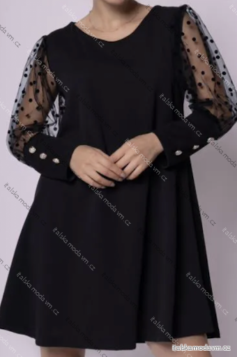 Šaty elegantný dlhý rukáv dámske (S/M ONE SIZE) TALIANSKA MÓDA IMPLI2520582A