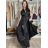 Šaty společenské variabilní vázání saténové dámské MARCELA (XS/S/M ONE SIZE) ITALSKÁ MÓDA IMWGB252250/DR černá, S/M/L