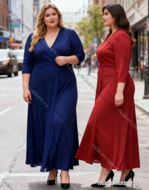 Šaty dlhé elegantné 3/4 dlhý rukáv dámske (S/M/L ONE SIZE) TALIANSKA MÓDA IM425815