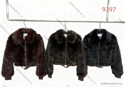 Kabátik kožúšok dlhý rukáv dámsky (XS/S/M ONE SIZE) TALIANSKA MÓDA IMM25M9397