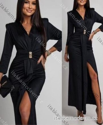 Šaty spoločenské elegantný dlhý rukáv dámske (XS/S/M ONE SIZE) TALIANSKA MÓDA IMM25M44612