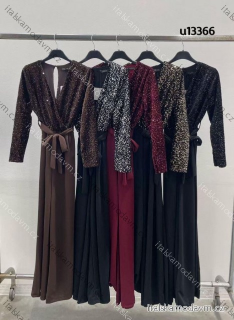 Overal dlhý elegantný trblietavý dlhý rukáv dámsky (XS/S/M ONE SIZE) TALIANSKA MÓDA IMM25M13366