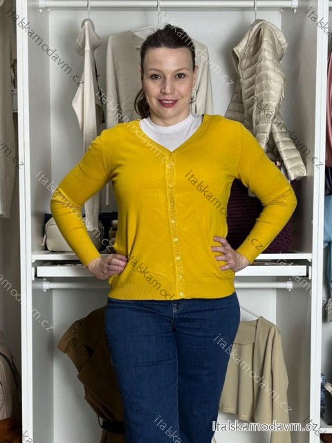 Svetr úpletový na knoflíky dlhý rukáv dámsky SANDY (S/M/L) TALIANSKA MODA MB21255818-18/DUR