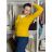 Svetr úpletový na knoflíky  dlouhý rukáv dámský SANDY (S/M/L) ITALSKÁ MODA MB21255818-18/DUR S/M/L žlutá hořčicová