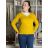 Svetr úpletový na knoflíky  dlouhý rukáv dámský SANDY (S/M/L) ITALSKÁ MODA MB21255818-18/DUR S/M/L žlutá hořčicová