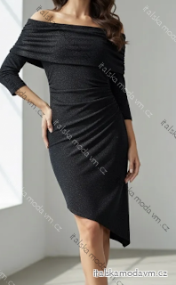 Šaty elegantný dlhý rukáv dámske (S/M/L ONE SIZE) TALIANSKA MÓDA IMPLI258266