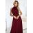 Šaty spoločenské elegantné trblietavé bez rukávov dámske VERONICA (S/M/L ONE SIZE) POLSKÁ MÓDA NMC-636-1/DUR vínová S/M/L