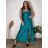 Šaty elegantné dlouhé bez rukávu rukávu dámske SARA (M/L/XL ONE SIZE) TALIANSKA MóDA IM4251146/DUR M/L/XL modrá petrolejová