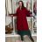Kabát flaušový  oversize teplý dlouhý rukáv dámský (M/L/XL ONE SIZE) ITALSKÁ MÓDA IMD25260/DU M/L/XL vínová