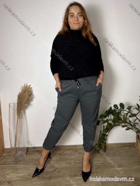 Nohavice strečové dámske nadrozmer (48/50/52 ONE SIZE) TALIANSKA MÓDA IM425056