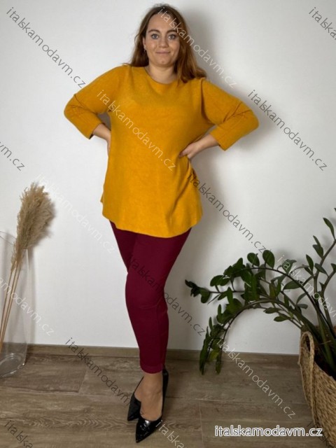 Sveter  úpletový dlhý rukáv dámsky nadrozmer (54/56/58 ONE SIZE) TALIANSKA MÓDA IMC25516