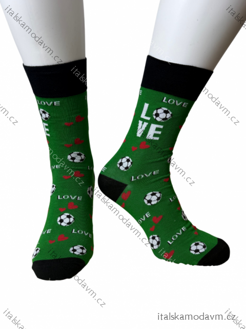 Ponožky veselé obrázkové slabé pánske love fotbal (41-43,44-46) POLSKÁ MODA DPP250821/DR