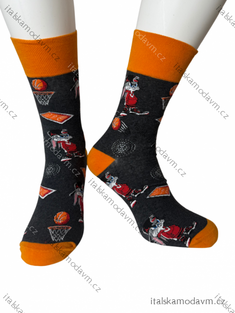 Ponožky veselé obrázkové slabé pánske pre basket  (41-43,44-46) POLSKÁ MODA DPP250818/DR