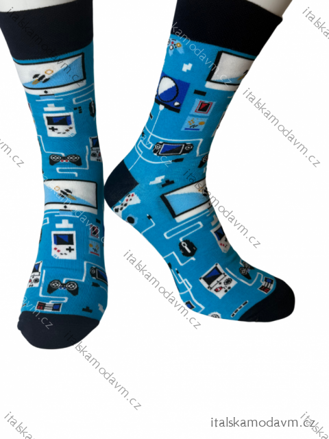Ponožky veselé obrázkové slabé pánske pre parenov (41-43,44-46) POLSKÁ MODA DPP250821/DR