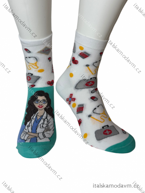Ponožky veselé doktorka dámske (35-37.38-40) POLSKÁ MÓDA DPP250822/DR