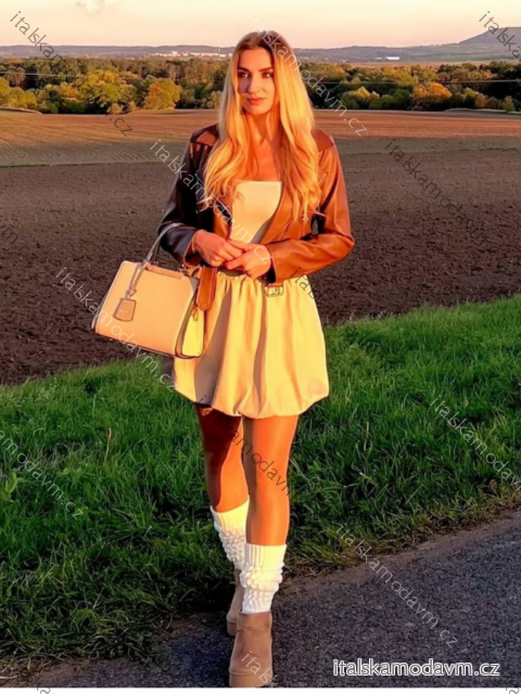 Dámske pletené návleky na nohy (ONE SIZE) POLSKÁ MÓDA DPP25823/DR