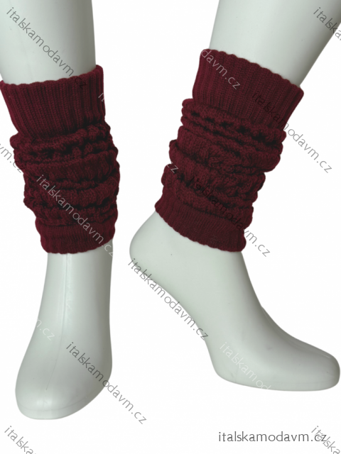 Dámske pletené návleky na nohy (ONE SIZE) POLSKÁ MÓDA DPP25823/DR vínová