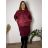 Bunda s kapucňou dlhý rukáv dámska nadrozmer MAYA (44/46/48 ONE SIZE) TALIANSKA MÓDA IMSM251139/DR  vínová