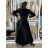 Šaty elegantné dlouhý rukáv dámske (S/M/L ONE SIZE) TALIANSKA MÓDA IMWKH2511111/DU S/M/L čierna