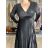 Šaty elegantné dlouhý rukáv dámske (S/M/L ONE SIZE) TALIANSKA MÓDA IMWKH2511111/DU S/M/L čierna