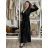 Šaty elegantné dlouhý rukáv dámske (S/M/L ONE SIZE) TALIANSKA MÓDA IMWKH2511111/DU S/M/L čierna