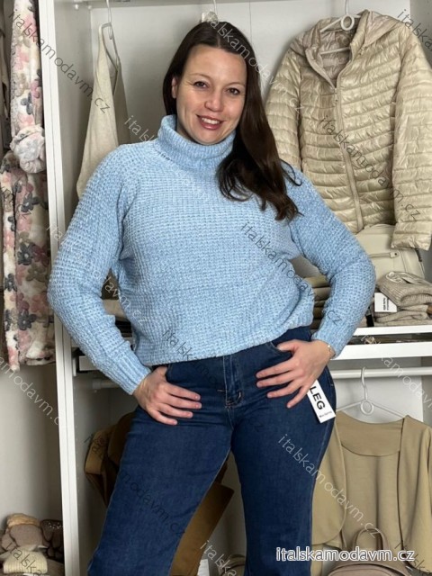 Sveter s rolákem ženilkový dlhý rukáv dámsky AGYS (M/L-XL/2XL) AMBITIONFLY AMB25N372T/DUR