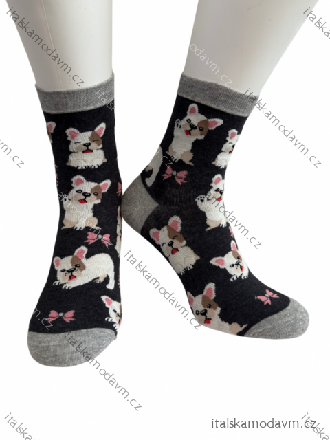 Ponožky slabé veselé dámské (35-37, 38-40) POLSKÁ MÓDA DPP22105/DU 35-37 Tmavě Šedá