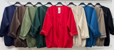 Mikina maslová dlhý rukáv dámska nadrozmer (54/56/58 ONE SIZE) TALIANSKA MÓDA IM425853