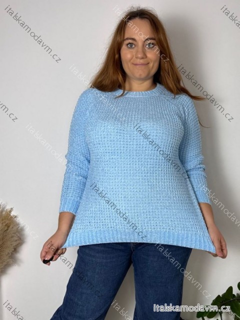 Sveter pletený dlhý rukáv dámsky AGY (M/L-XL/2XL) AMBITIONFLY AMB25N410T/DUR XL/2XL svetlo modrá