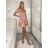 Šaty krátke voľnočasové letné krátky rukáv dámske MILANO (S/M/L ONE SIZE) TALIANSKA MÓDA IMPOC2510088/DUR S/M/L ružová staroružová