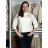 Svetr úpletový 3/4 dlouhý rukáv dámský (S/M/L ONE SIZE) ITALSKÁ MÓDA IMM24M5986-1/DU -   bílá -   S/M/L