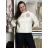Svetr úpletový 3/4 dlouhý rukáv dámský (S/M/L ONE SIZE) ITALSKÁ MÓDA IMM24M5986-1/DU -   bílá -   S/M/L