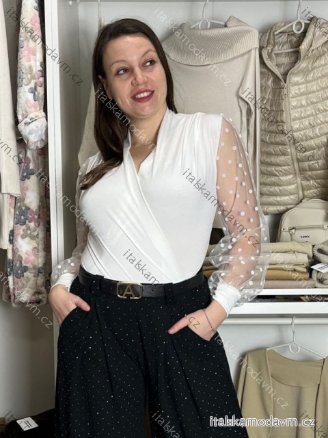 Body elegantní dlhý rukáv dámske (S/M/L ONE SIZE) TALIANSKA MÓDA IMWHA251111/DU
